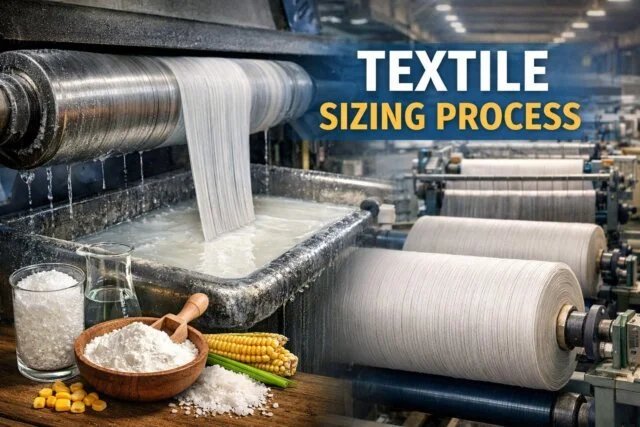 yarn passing through sizing solution