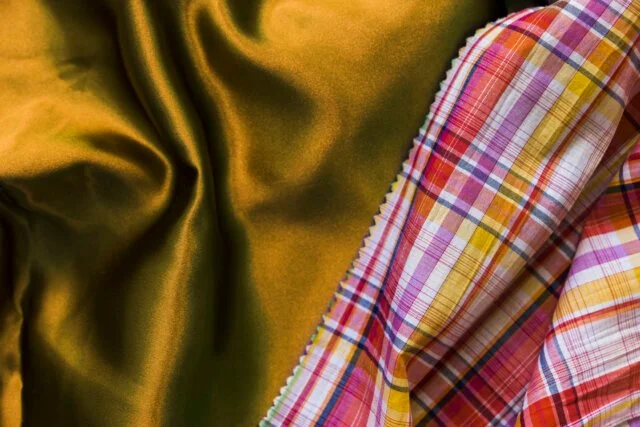 mustard dyed and checks fabrics